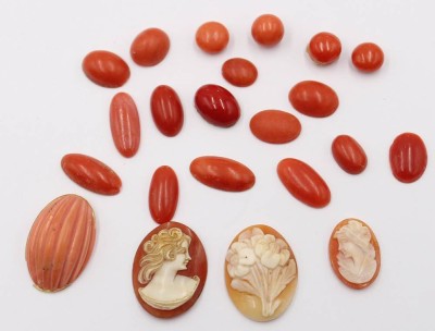 Auktion 366<br>Konvolut Koralle und Gemmen, ca. 24 gr. [1]