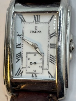 Auktion 366<br>Festina Quartz Damenuhr, braunes Lederband [1]