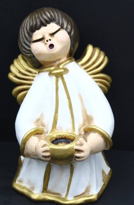 Auktion 366<br>grosser Bozener Engel, weiss/gold, H-25 cm, innen Etikett [1]