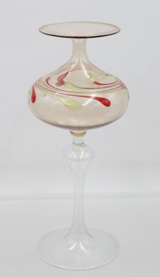 Auktion 366<br>Studio-Glas-Vase, farbige Einschmelzungen, ca. H-20,5cm [1]