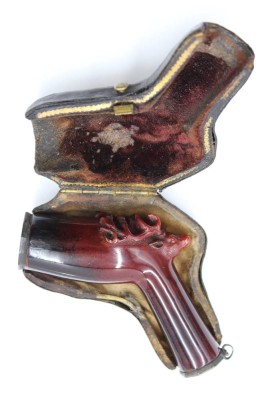 Auktion 366<br>jagdl. Meerschaum-Pfeifenkopf, datiert 