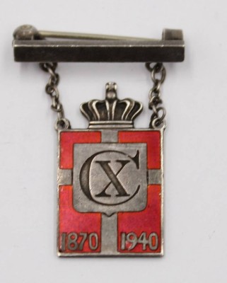 Auktion 366<br>Königs-Brosche von Georg Jensen, 1940, Silber -925- emailliert [1]