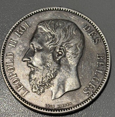 Auktion 366<br>5 Franc Belgien, 1871, Leopold II, Silber, 24,9 gr [1]