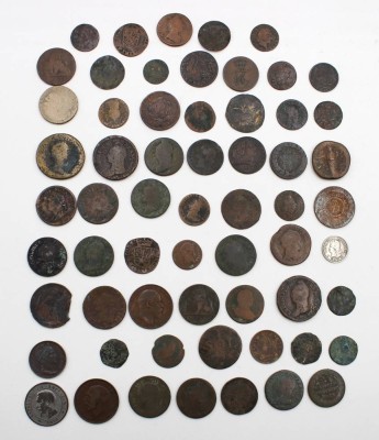 Auktion 366<br>61x div. zum Teil antike Kupfermünzen, ab ca. 18. Jhd. [1]