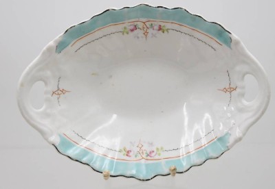 Auktion 366<br>Schale um 1900, KPM Krister, berieben, ca. H-6cm B-27,5cm [1]