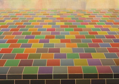 Auktion 366<br>unsignierte modernes Gemälde, Mosaik, auf Leibnwand, gerahmt, RG 59 x 83cm [1]