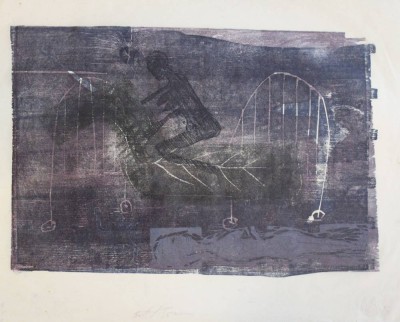 Auktion 366<br>Mullen'93, Bett Traum, Farbholzschnitt, BG 49 x 62cm [1]