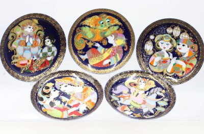 Auktion 366<br>5x Sammelteller, Rosenthal studio-linie, Björn Wiinblad, Serie Aladin, ca. D-16cm [1]