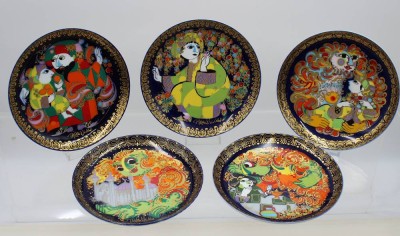 Auktion 366<br>5x Sammelteller, Rosenthal studio-linie, Björn Wiinblad, Serie Aladin, ca. D-16cm [1]