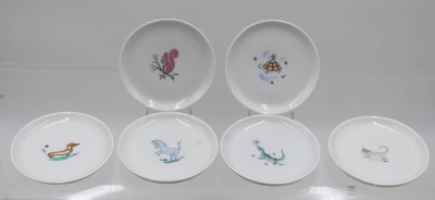Auktion 366<br>6x Untersetzer mit Kindermotiven, Rosenthal, je ca. D-10cm [1]