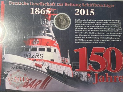 Auktion 366<br>10 Euro Numisbrief DGzRS  2015, in Display [1]