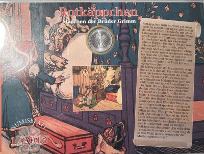 Auktion 366<br>20 Euro Numisbrief Rotkäppchen, 2016, in Display [1]