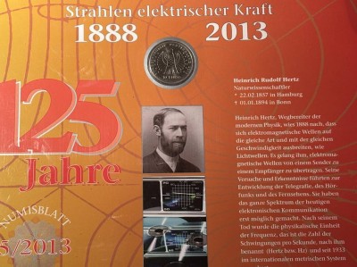 Auktion 366<br>10 Euro Numisbrief Strahlen elektrischer Kraft, 2013, in Display [1]
