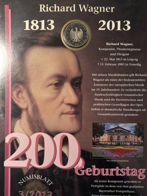 Auktion 366<br>10 Euro Numisbrief R. Wagner 2013, in Display [1]