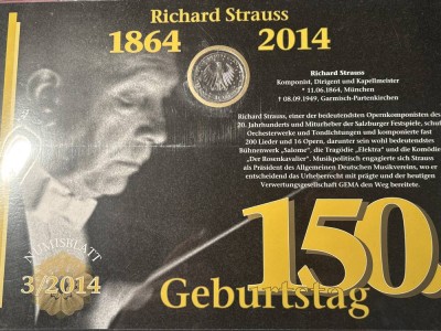 Auktion 366<br>10 Euro Numisbrief R. Strauss 2014 in Display [1]