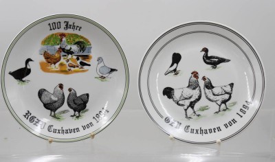 Auktion 366<br>2x Wandteller, GZV Cuxhaven von 1894, Heinrich Stumpf, je D-23,5cm [1]