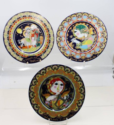 Auktion 366<br>Weihnachtsteller, Rosenthal studio-linie, Wiinblad, 1976, 1978 u. 1979, D-28,5cm [1]