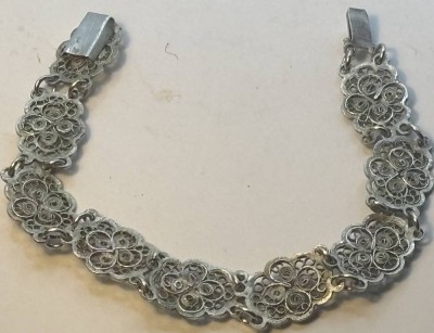 Auktion 366<br>Filigranes Silber-Armband-800-, L19 cm, 10,9 gr [1]