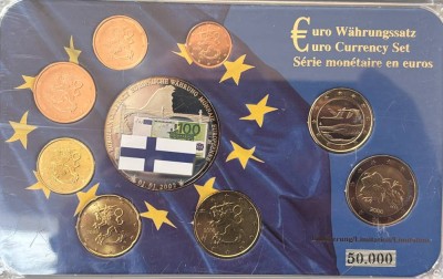 Auktion 366<br>Euro Münzsatz 2008 in Plexi-Kasten, Finland [1]