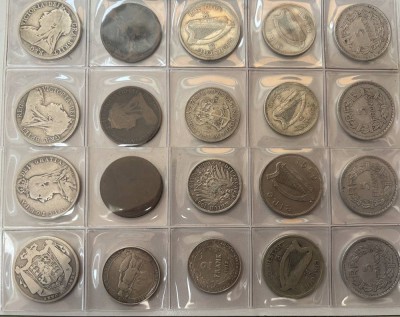 Auktion 366<br>Münzblatt mit 20 div. Münzen, tw. Silber, Europa [1]