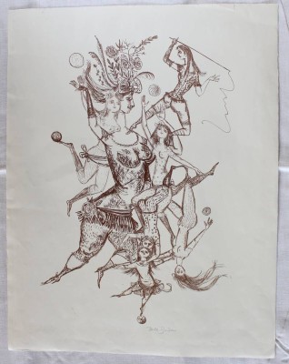 Auktion 366<br>Bele BACHEM (1916-2005), Traumballett, Lithographie, handsign. ungerahmt, BG 63 x 49cm [1]