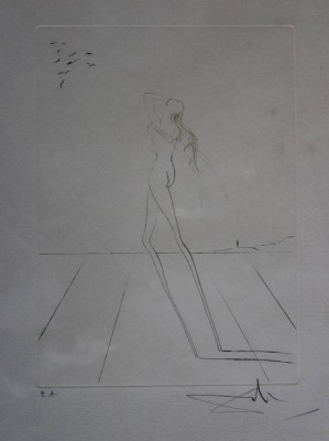 Auktion 366<br>Salvador DALI (1904-1989), Radierung aus der Serie Galas Himmelfahrt, signiert, l.u. 