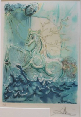 Auktion 366<br>Salvador Dalí (1904-1989),Le cheval marin, Farblithographie, l.u. 