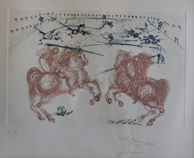 Auktion 366<br>Salvador Dalí (1904-1989), La Course de Taureaux , Farbradierung mit Aquatinta auf Büttenpapier, l.u. 