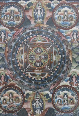 Auktion 366<br>Mandala Thangka, älter, gerahmt/Glas, RG 68 x 52cm [1]