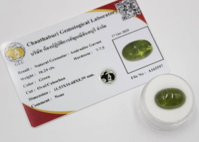 Auktion 366<br>Andrait Granat. ca. 16,2ct, anbei Zertifikat [1]