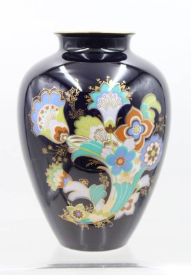 Auktion 366<br>Vintage Heinrich Porzellan-Vase, Entw. A. Mötsch, Echt Kobalt, ca. H-24,5cm [1]