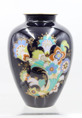 Auktion 374<br>Vintage Heinrich Porzellan-Vase, Entw. A. Mötsch, Echt Kobalt, ca. H-24,5cm [1]