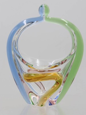 Auktion 366<br>Kunstglas-Henkelschale, Frantisek Zemek Mstisov, ca. H-14,5cm [1]