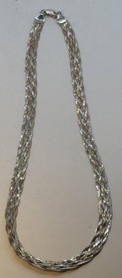 Auktion 366<br>Tricolor Silber-925- flache Halskette, L-ca. 44 cm, 10,5 gr. [1]