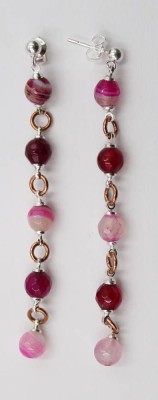 Auktion 366<br>Paar lange Ohrstecker mit Farbsteinen, ca. L-7cm [1]