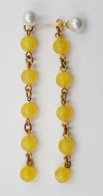 Auktion 366<br>Paar lange Ohrstecker mit Farbsteinen, ca. L-8cm [1]