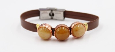 Auktion 369<br>Modeschmuck-Armband, Leder, ca. L-18cm [1]