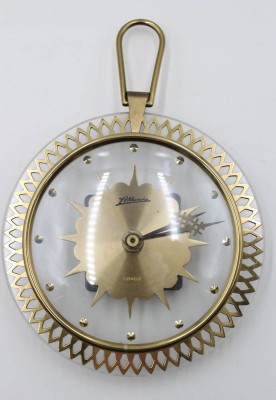 Auktion 366<br>Wanduhr Atlanta, 60-70iger Jahre, Messing, Batteriewerk, ca. D-15,5cm [1]