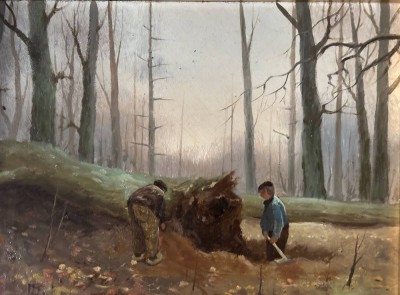 Auktion 366<br>unleserl. sign. Ölgemälde 