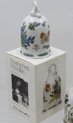 Auktion 366<br>3x Jahresglocken und ein Herz, Hutschenreuther, 3x OVP, Septemberglocke H-10,5cm [1]