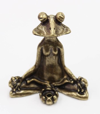 Auktion 366<br>Frosch-Räucherstäbchenhalter aus Bronze/Messing, ca. H-5cm [1]