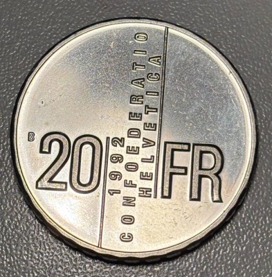 Auktion 366<br>20 Franken Silbermünze, 1992, Schweiz [1]
