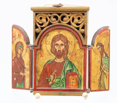 Auktion 366<br>kl. Reiseikone, verso signiert 