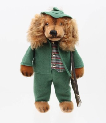 Auktion 366<br>Waldili von Steiff, Knopf u. Restfahne, bespielte Erhaltung, älter, H-22cm [1]