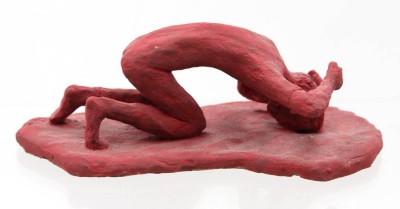 Auktion 366<br>Steinzeug-Skluptur in rot, Monogrammiert 