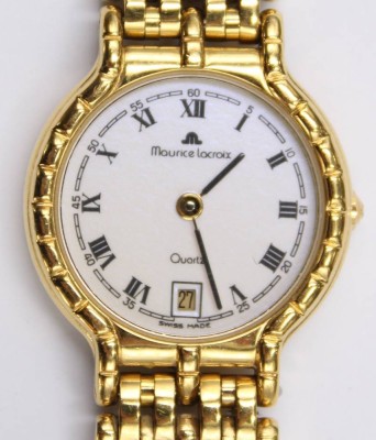 Auktion 366<br>Damen-Armbanduhr, Maurice Lacroix, Quartz, vergoldet, Funktion nicht geprüft, D-2,4cm [1]