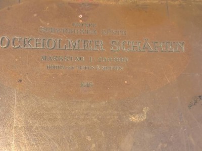 Auktion 366<br>gr. geätzte Kupferdruckplatte von Küste von Schweden,  von 1910 