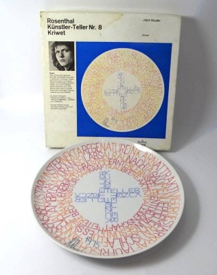 Auktion 366<br>Rosenthal Künstlerteller Nr.8 in OVP, Krivet, D-26 cm, limitiert [1]