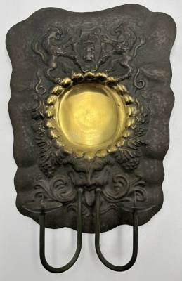 Auktion 366<br>Messing Wandblaker mit Danzig Wappen, tw. geschwärzt, ca. 30x22 cm [1]