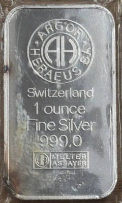 Auktion 366<br>Silberbarren-999-, 1 Unze Heraerus, Schweiz, Matterhorn, orig. eingeschweisst [1]